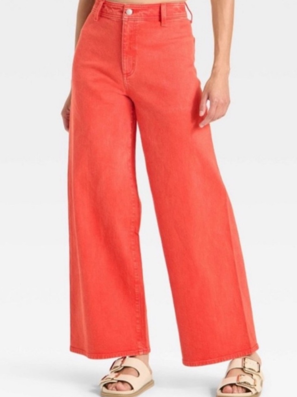 Wide Leg High-Rise Jeans in Coral universal thread size 10 - Picture 4 of 11